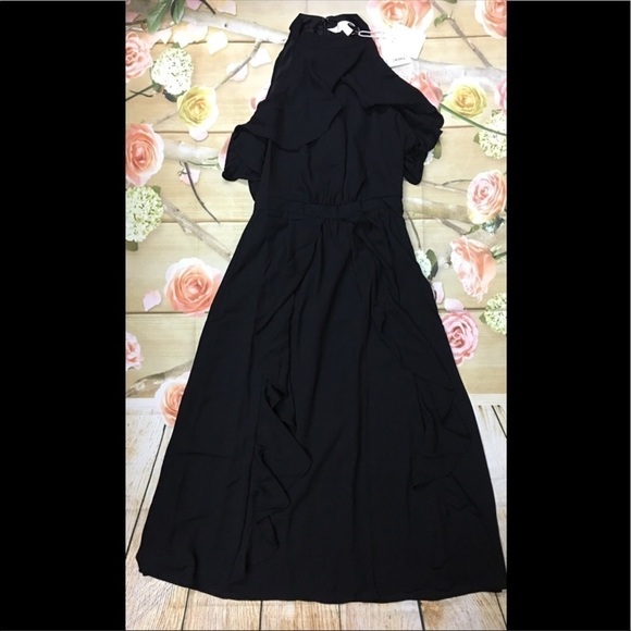 Lauren Conrad Runway black Ruffle dress - Picture 3 of 6